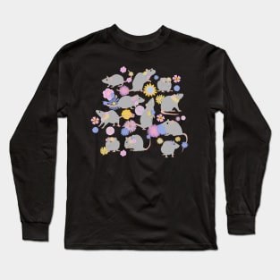 Rats and flowers Long Sleeve T-Shirt